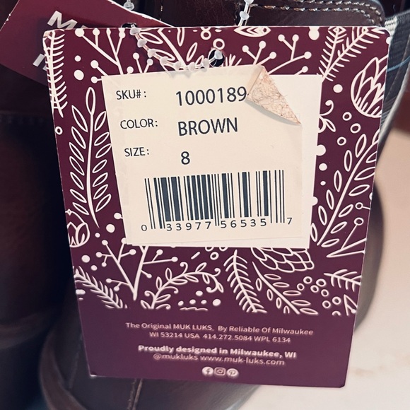 Muk Luks Brown England Oxford Wedge Ankle Bootie size 8 - Picture 6 of 10